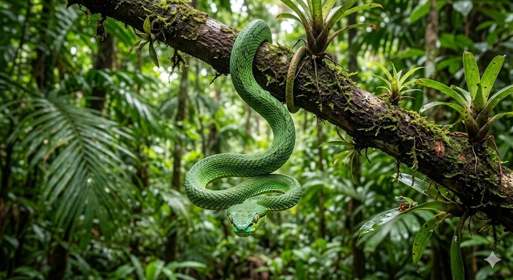 SERPIENTE-VERDE-COLGANDO